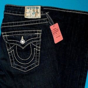 26 X 33 TRUE RELIGION AQUA DISCO BECKY BOOTCUT